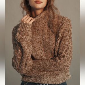 Pilcro Shine Cable-Knit
Turtleneck Sweater by Anthropologie